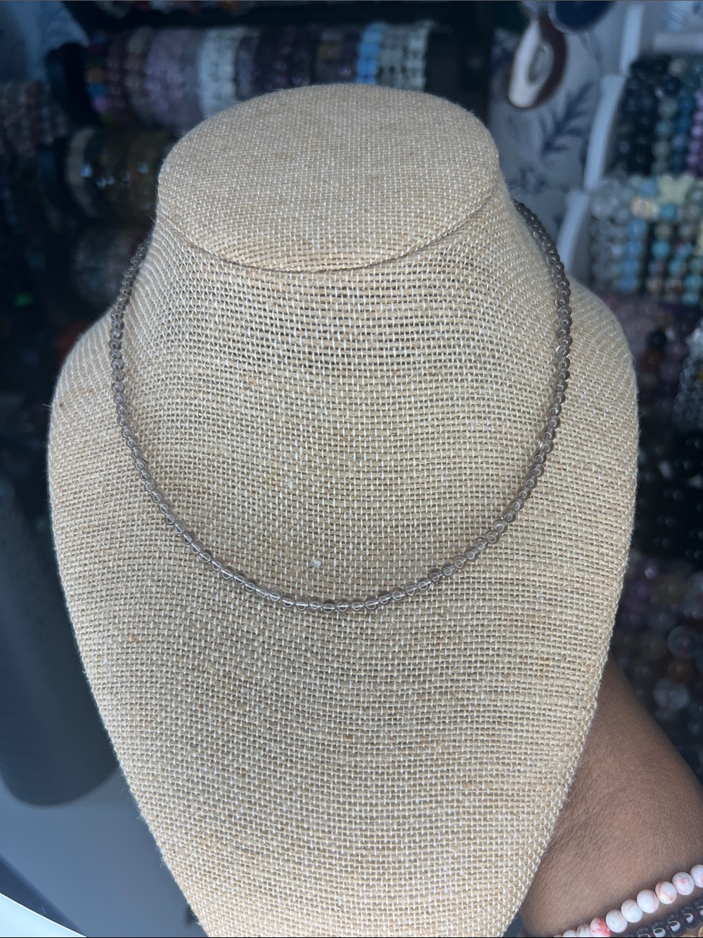 Ice obsidian choker 3mm adjustable